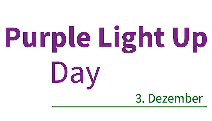 Purple Light Up Day 3. Dezember Textgrafik